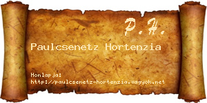 Paulcsenetz Hortenzia névjegykártya