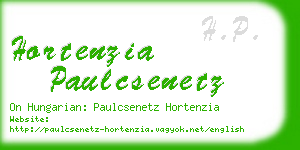 hortenzia paulcsenetz business card